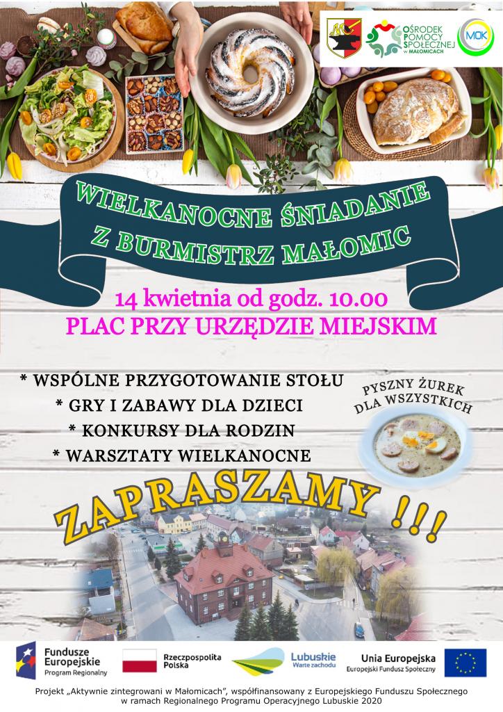 WIELKANOCNE ŚNIADANIE Z BURMISTRZ - PLAKAT